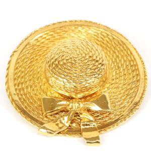 【価格改定】美品『USED』 CHANEL シャネル 帽子ブローチ ブローチ ゴールド