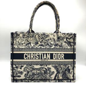 Christian Dior クリスチャンディオール ブックトート ミディアム トワル ドゥ ジュイ ソヴァージュ トートバッグ ネイビー 紺 タイガー虎