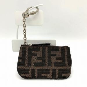 【美品】FENDI ズッカ ミニバニティ ポーチ アクセサリーポーチ キャンバス FENDI フェンディ ズッカ バニティポーチ