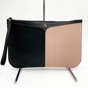 美品 Kate Spade ケイトスペード クラッチバッグ ポーチ ブラック ピンク バイカラー レ...