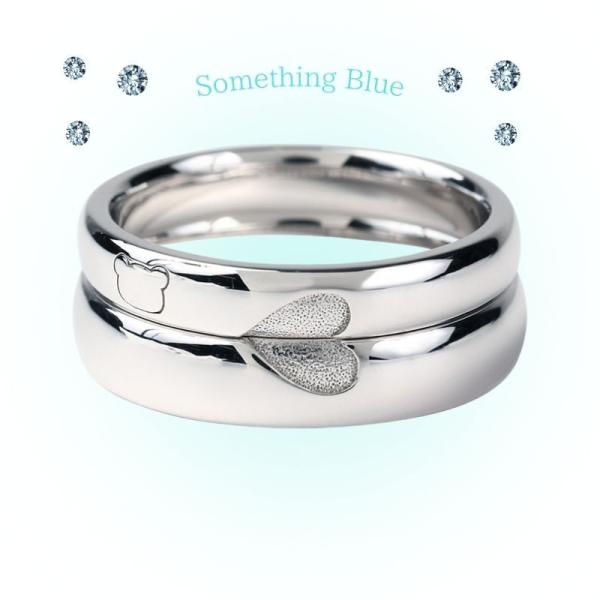 リラックマ　サムシング ブルー ダイヤ　ペア リング 大人 かわいい ジュエリー 指輪 ギフト 送料...