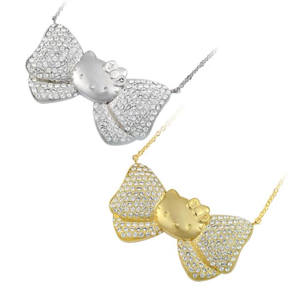 ハローキティ キラキラ リボン ネックレス 大人 かわいい グッズ ペンダント プレゼント ギフト ...