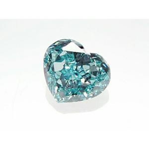 ブルーダイヤモンド ルース　0.165ct　FANCY VIVID GREEN BLUE　VS2　ハート｜jewelry-converter