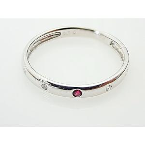 ルビー ＆ メレダイヤ　計 0.05ct　K18WG製 リング｜jewelry-converter