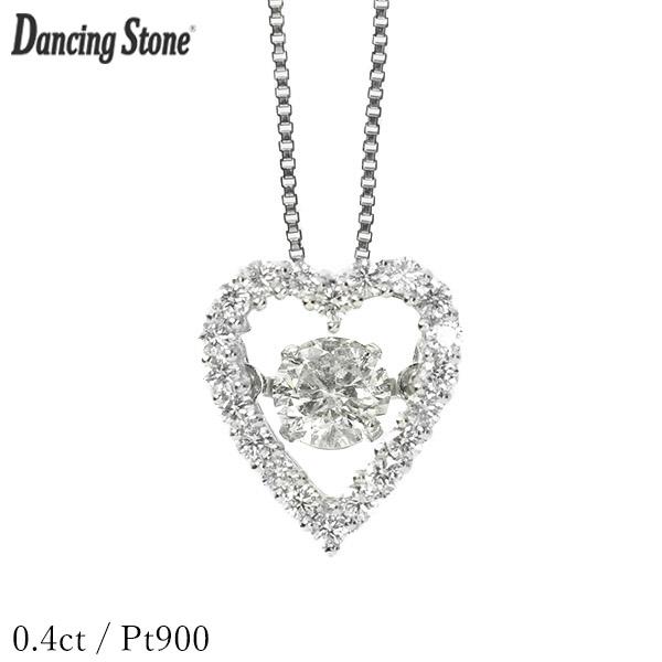 ダンシングストーン ダイヤモンド ネックレス 0.4ct プラチナ Pt900 揺れる ネックレス ...