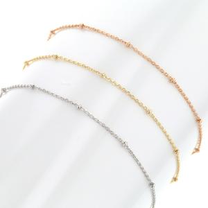 [新品仕上済] ete k10 レイヤード バイカラー 二連 ブレスレット ete｜[ミストピンク] K10 レイヤード ブレスレット バイカラー