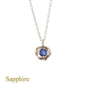 4℃（ヨンドシー） ネックレス 9月誕生日石 ブルー サファイア しずく