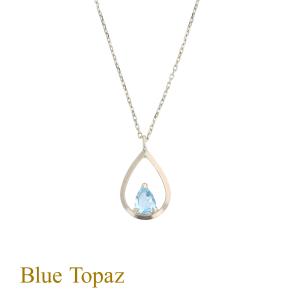ジュエリーフィガロ ネックレス K10 WG ブルートパーズ レディース 11
