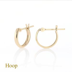 ジュエリーフィガロ ピアス K10 PG フープピアス ピンクゴールド