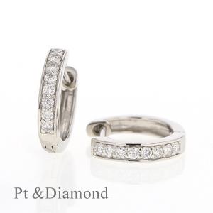 ジュエリーフィガロ プラチナ ダイヤモンド フープ ピアス 中折れ式