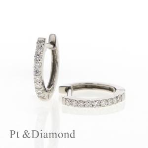 ジュエリーフィガロ プラチナ ダイヤモンド フープ ピアス 中折れ式