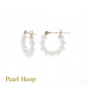 ピアス K10 YG 淡水パール フープピアス ゴールド 10金 10k イエローゴールド 誕生日プレゼント