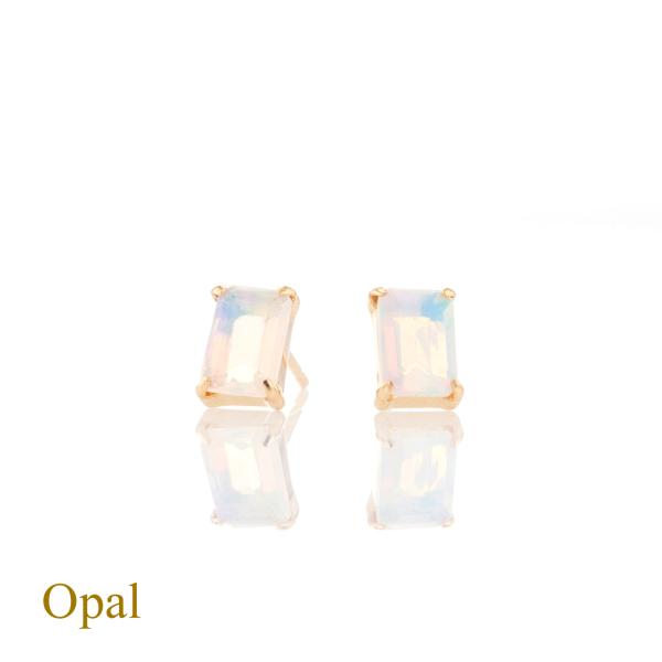 ピアス レディース オパール スクエア 四角 誕生石 10月 K10 10金 イエローゴールド 20...