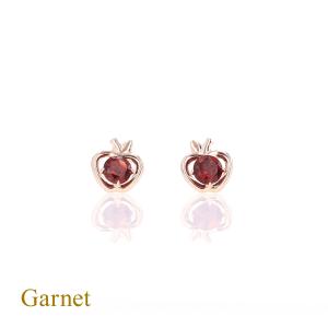 ジュエリーフィガロ ピアス K10 YG ガーネット リボン イエロー