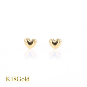 18金 ピアス レディース ハート K18 日本製 片耳用（1個売り） : N 