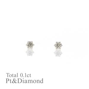 K18 ダイヤモンド ピアス 計0.2ct 18金 六本爪 一粒ダイヤ 両耳 0.1ct