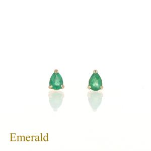 ジュエリーフィガロ ピアス エメラルド K18 YG イエローゴールド