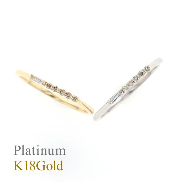K18 YG/プラチナ950 ダイヤモンド リング イエローゴールド PT950