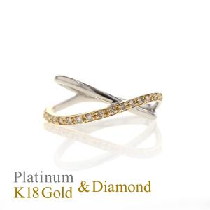 ジュエリーフィガロ K18 YG ダイヤモンド フープピアス 中折れ式