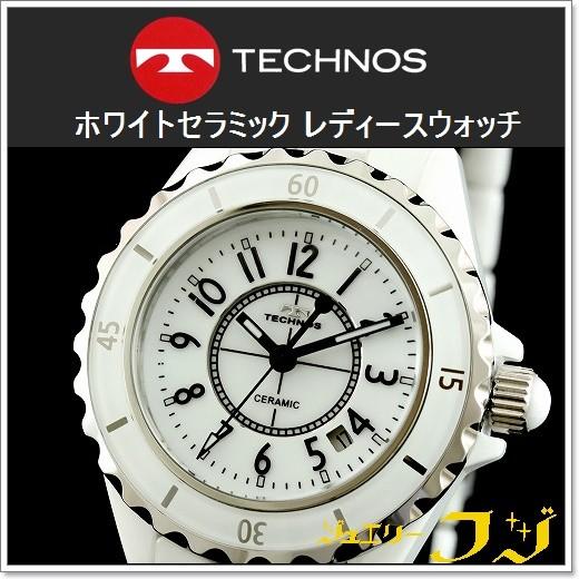 テクノス クオーツ セラミックス 三針 レディースウォッチ TECHNOS T9906WW  新品 ...