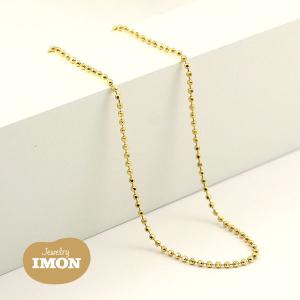 18金 カットボール 1.00φ 45cm ネックレス スライドアジャスター付｜jewelry-imon