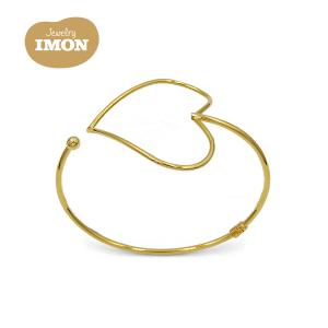 【IMON限定生産品】18金 ハート バングル K18 2.0mm 2.0φ イタリア製 オリジナルジュエリー｜jewelry-imon
