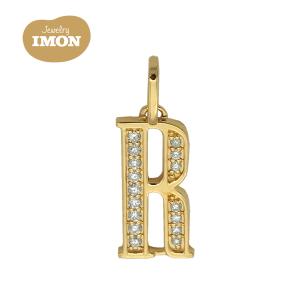 新品」18金 K18 イニシャル M エム ダイヤモンド付 ペンダント