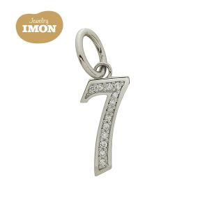 新品」18金 K18 ナンバー 7 セブン 数字 ダイヤモンド付 ペンダント