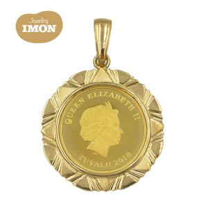 新品」純金 K24 蛇 巳年 インゴット 5g K18 枠 ペンダント PUMP金貨