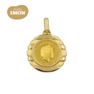 新品」純金 K24 ホース 馬 コイン 1/5oz K18 枠 ペンダント : Jewelry