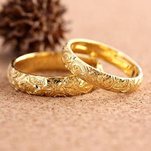 指輪 メンズリング K18YG イエローゴールド 桜 モチーフ 彫り 18金 和