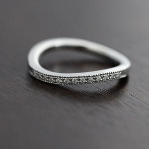 結婚指輪 ペアリング ホワイトゴールド K10WG ハーフ エタニティ