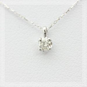 ネックレス PT900 プラチナ ダイヤ 0.33ct リーフ 葉 つゆ 雫