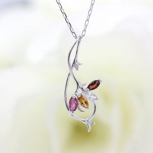 ネックレス PT900 プラチナ ダイヤ 0.33ct リーフ 葉 つゆ 雫