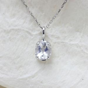 ネックレス PT100 プラチナ10％シルバー90％ 1粒 誕生石 ムーンストーン 6月 ペンダント バースデー プレゼント｜jewelry-may