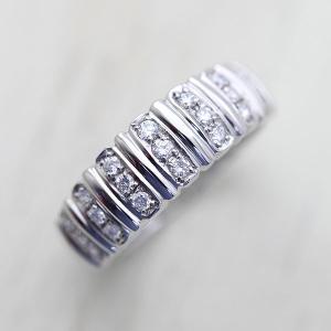 指輪 リング K10WG ホワイトゴールド ダイヤモンド 0.28ct ワイド 幅広リング｜jewelry-may