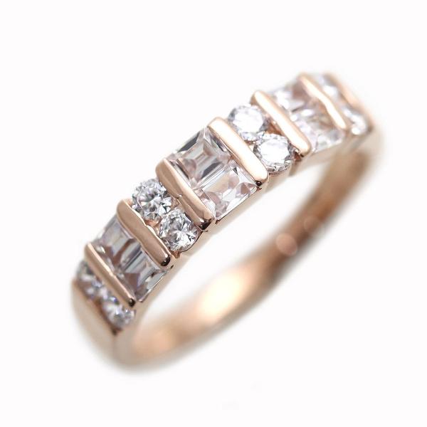 指輪 レディース リング K18PG ピンクゴールド ダイヤモンド 0.65ctUP バケットカット...