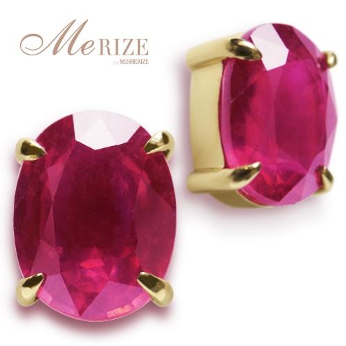 【超特価】大粒 天然 一粒 ルビー  3カラットペア ピアス K18ゴールド各色 プラチナpt900...