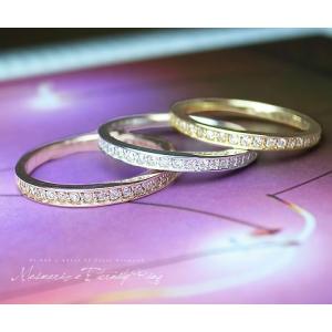 天然 ルビー 44石 0.76ct ハーフ エタニティ リング K18 ゴールド各色