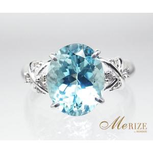 アクアマリン 8.074ct 指輪 プラチナ リング ダイヤ 0.083ct 中央宝石