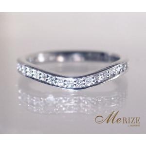 大粒 天然 ホワイト ダイヤ 0.25ct ウェーブ リング K18 ゴールド各色