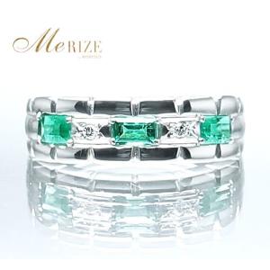 ⭐️【セール】エメラルド×ダイヤモンド　プラチナリング　12号⭐️ 指輪 エメラルド ダイヤモンド 0.12ct ハーフエタニティリング リング