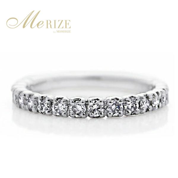 天然 ダイヤ 0.50ct ハーフ エタニティ リング 指輪 K18 ゴールド各色 プラチナ pt9...