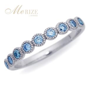 パープル ダイヤ 0.25ct ミル打ち ハーフ エタニティ リング K18