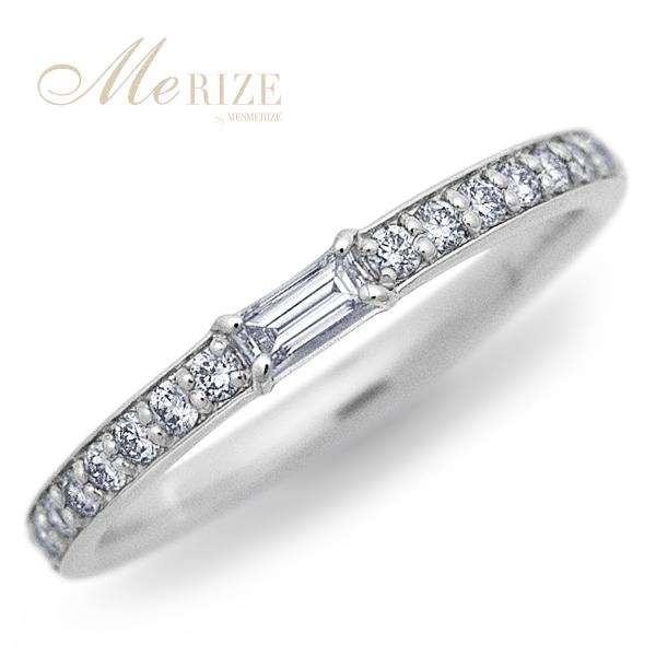 天然 バゲット ラウンド ダイヤモンド 0.30ct フチありエタニティリング ミックスカット プラ...