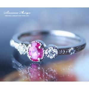 天然 ルビー 44石 0.76ct ハーフ エタニティ リング K18 ゴールド各色