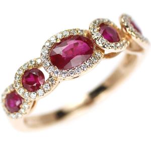 K18PG ルビー ダイヤモンドリング R1.11ct D0.22ct  新入荷ジュエリーNJ  ルビーリング