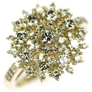 K18YG ダイヤモンドリング D1.00ct フラワー新入荷ジュエリーNJ   ダイヤリング