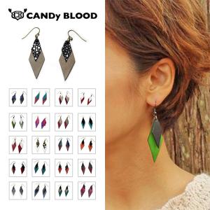 18種類から選べる レザークリスタルピアス　ハンドメイドアクセサリー CANDy BLOOD｜jewelry-rubino