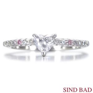 ピンクダイヤ 指輪 プラチナ リング 0.105ct センターダイヤ ピンク